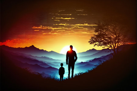 198190738 silhouette di padre e figlio